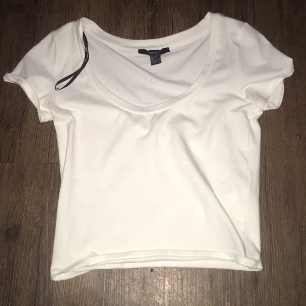 white crop top